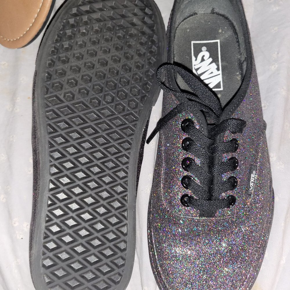 Vans. Black Galaxy Glitter. Size 8